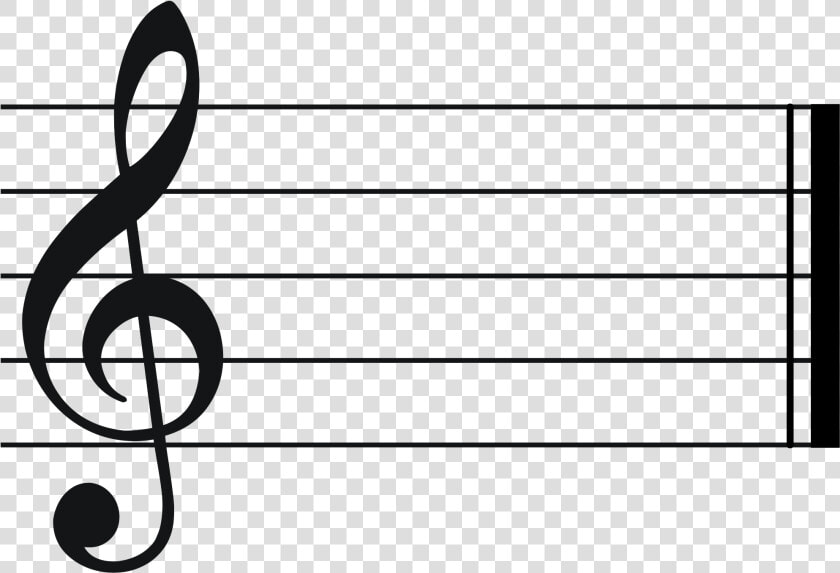 Treble Clef Staff   C Major Key Signature  HD Png DownloadTransparent PNG