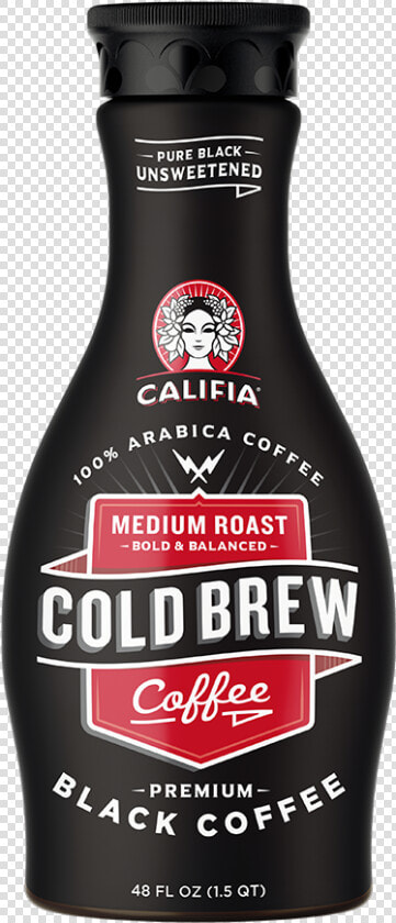 Pure Black Cold Brew Coffee Unsweetened   Califia Cold Brew Black Mediu  HD Png DownloadTransparent PNG