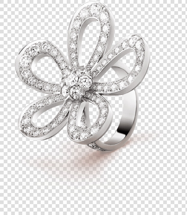 Flowerlace Ring    3   4 View   Vcarp05300   Van Cleef   Body Jewelry  HD Png DownloadTransparent PNG