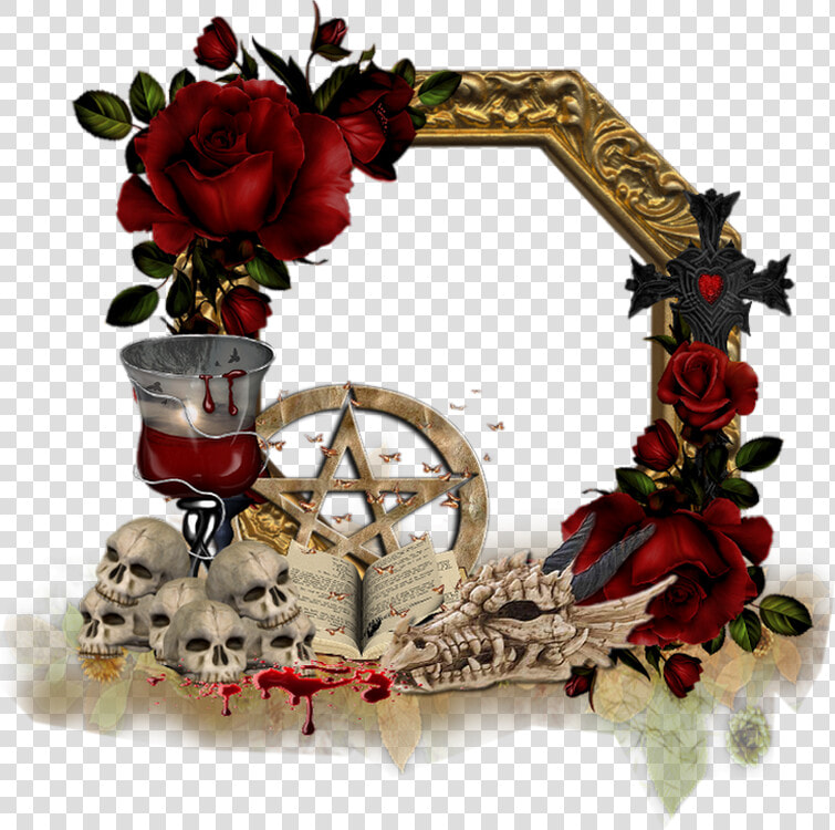 Cadre Halloween  Gothique   Corner Rose Background Png  Transparent PngTransparent PNG