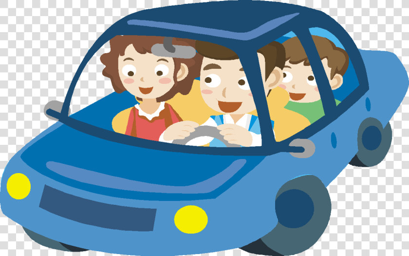 Blue Car Clipart Family Car   Family Driving In A Car  HD Png DownloadTransparent PNG