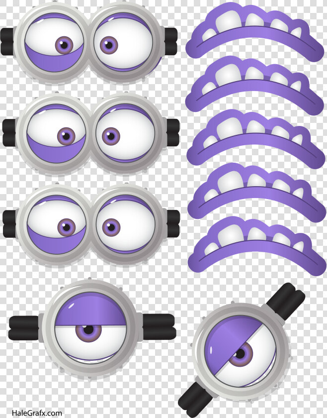 Partyummy Printable Minion Visage Violet Faces Evil   Printable Purple Minion  HD Png DownloadTransparent PNG