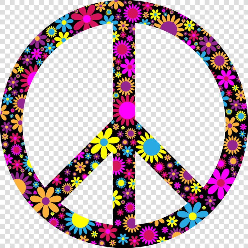 Floral Peace Sign   Simple Peace Tattoo Designs  HD Png DownloadTransparent PNG