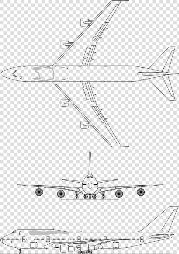 Boeing 747 300 3 View   Boeing 747 400  HD Png DownloadTransparent PNG