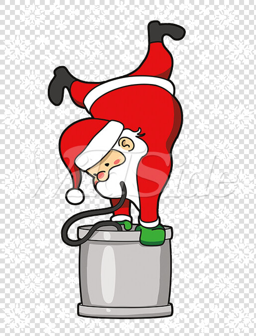 Drunk Santa Png   Santa Doing A Keg Stand  Transparent PngTransparent PNG