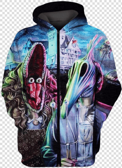 Gearhuman 3d Beetlejuice Barbara And Adam Hoodies   Barbara And Adam Beetlejuice Drawing  HD Png DownloadTransparent PNG