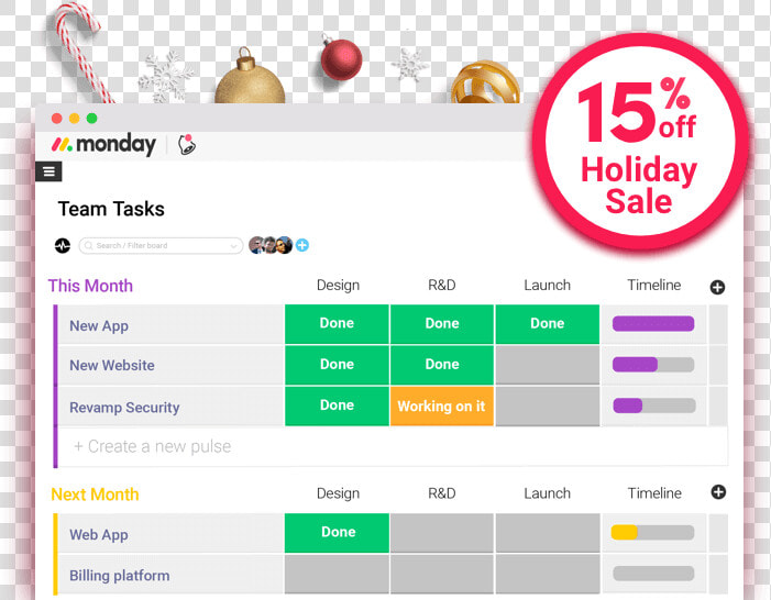 Monday Team Management Software  HD Png DownloadTransparent PNG