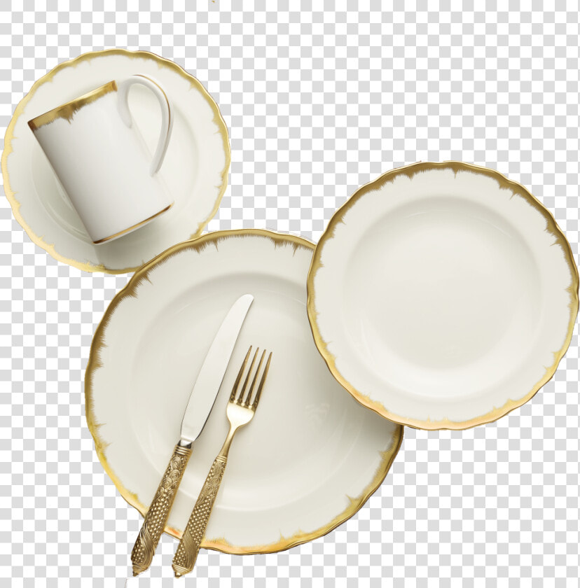 Chelsea Feather Gold 4pc Place Setting   Mottahedeh Chelsea Feather Gold  HD Png DownloadTransparent PNG