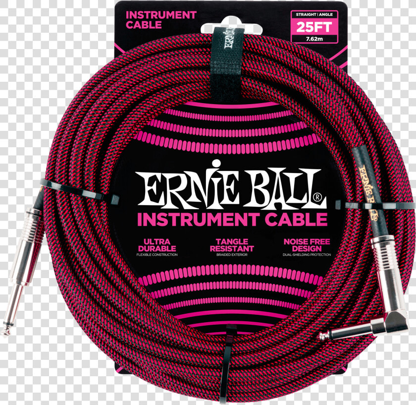 25   Ernie Ball Braided Guitar Cable  HD Png DownloadTransparent PNG