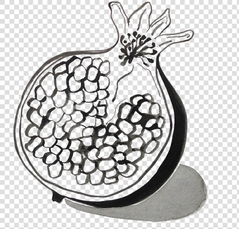 Clip Art How To Draw A Pomegranate   Pomegranate Illustration Black And White  HD Png DownloadTransparent PNG