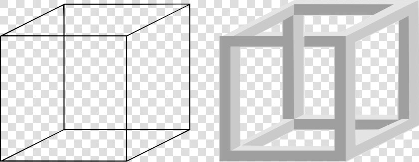 Necker Cube And Impossible Cube Clip Arts   Clipart Cube Black And White  HD Png DownloadTransparent PNG