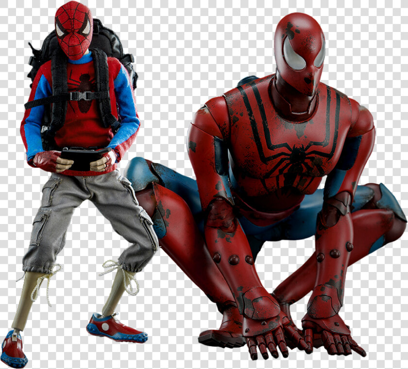 Peter Parker With Spider Bot 1 6th Scale Action Figure   Peter Parker And Spider Man Action Figure  HD Png DownloadTransparent PNG