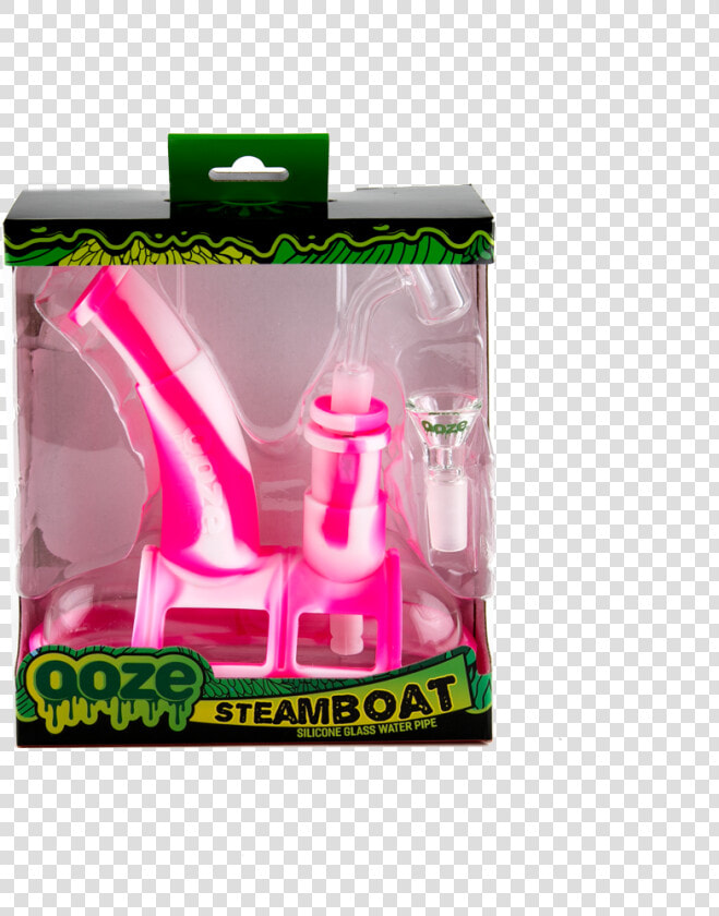 Ooze Steamboat Silicone Glass Pipe Pink White Box   Silicone  HD Png DownloadTransparent PNG