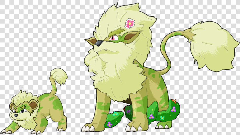 Grass Type Growlithe  HD Png DownloadTransparent PNG