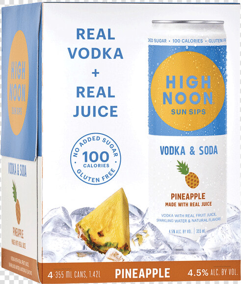 High Noon Sun Sips Pineapple   High Noon Vodka Soda  HD Png DownloadTransparent PNG