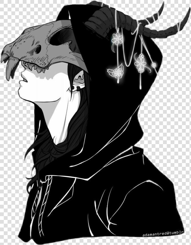  darks  oscuro  muerte   Skull Mask Anime Guy  HD Png DownloadTransparent PNG