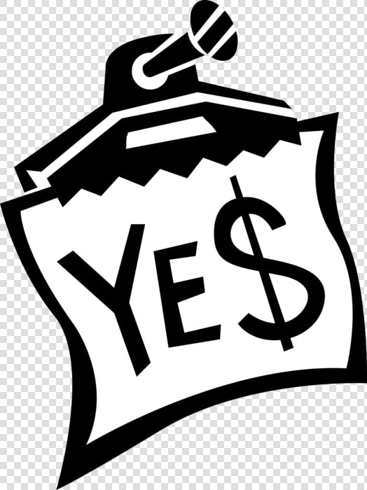 Vector Illustration Of Yes Sign Cash Money Dollar Bank  HD Png DownloadTransparent PNG