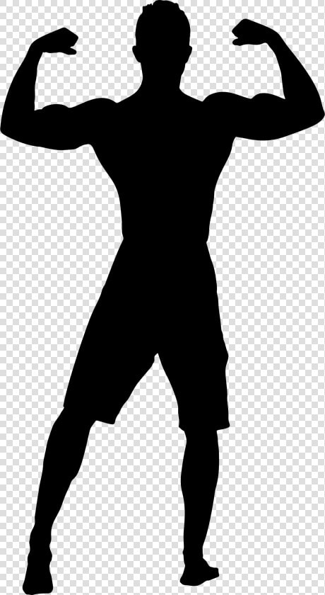 Flexing Back Muscles Silhouette   Muscle Men Silhouette Png  Transparent PngTransparent PNG