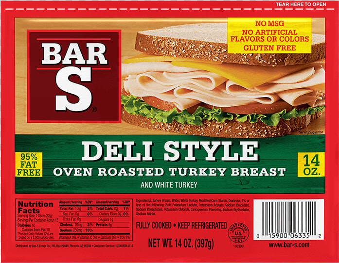 Oven Roasted Turkey Breast   Bar S Deli Style Smoked Ham  HD Png DownloadTransparent PNG