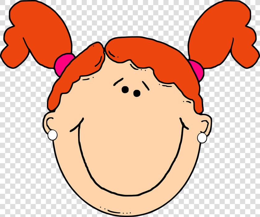 Ponytail Clipart Happy Sad Kid   Girl Head Clip Art  HD Png DownloadTransparent PNG