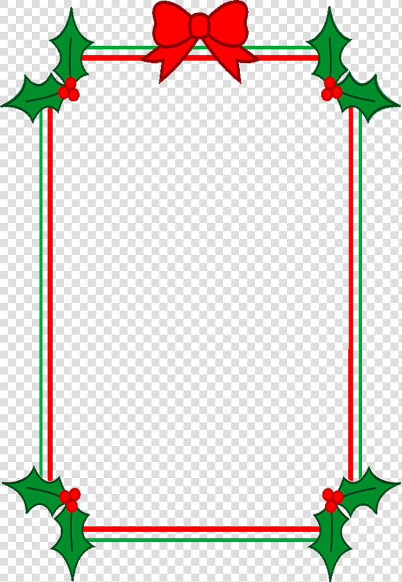 Download Holly Border Clipart   Christmas Border Template Word  HD Png DownloadTransparent PNG