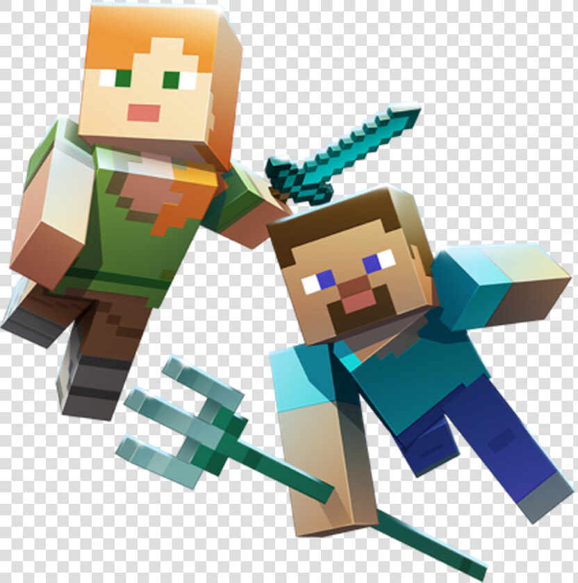 Minecraft Aquatic Steve Alex Trident Sword Diamond   Minecraft Png  Transparent PngTransparent PNG