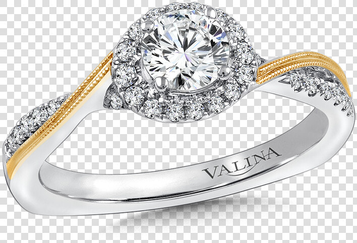 Valina Halo Engagement Ring Mounting In 14k White yellow   Pre engagement Ring  HD Png DownloadTransparent PNG