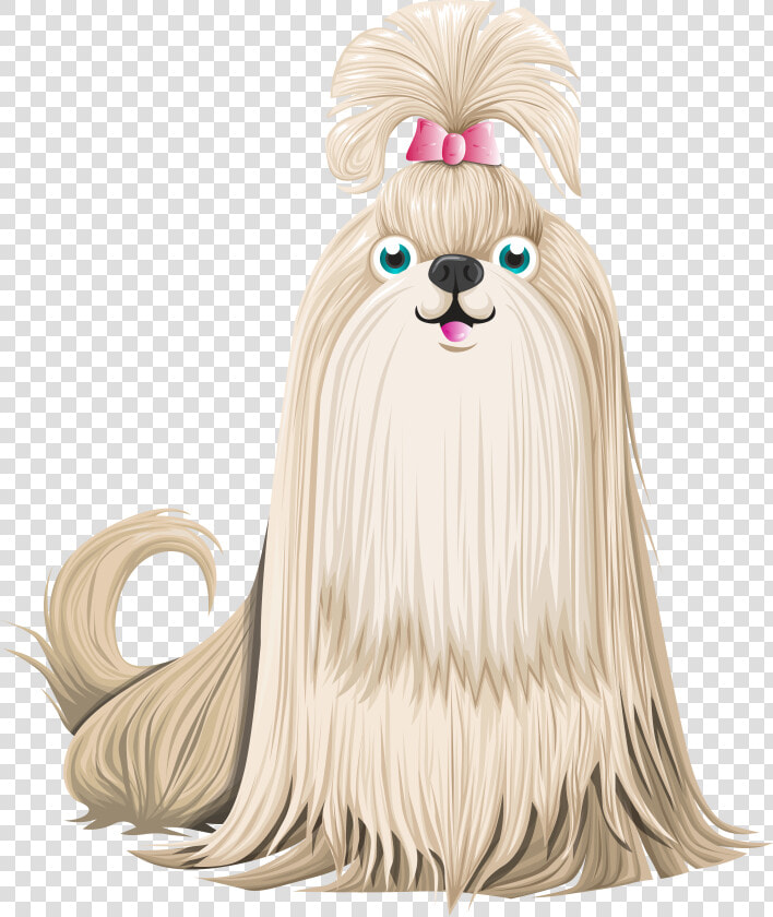 Cute Sticker Puppy Dog Cartoon Free Frame Clipart   Drawing Cute Dog Shih Tzu  HD Png DownloadTransparent PNG