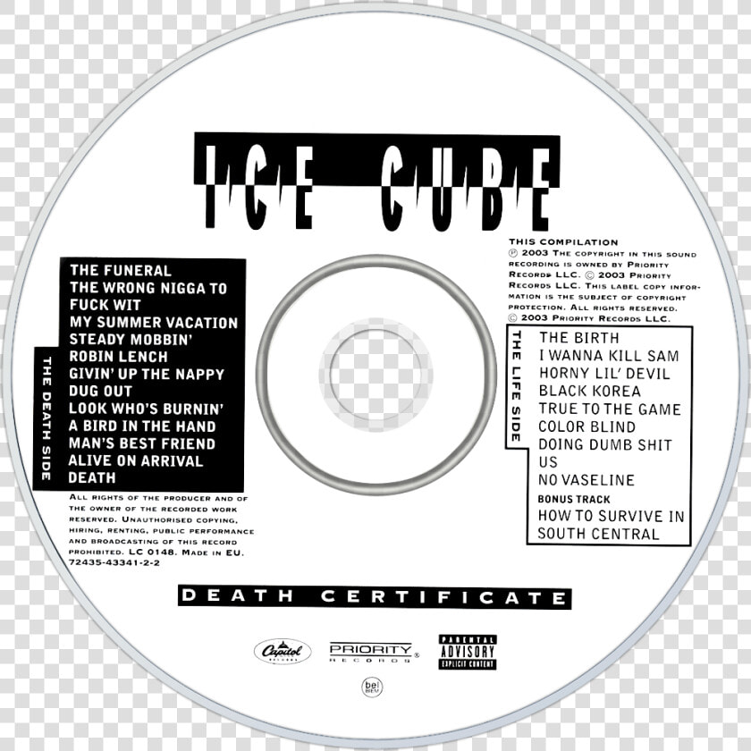 Transparent Ice Cube Png   Ice Cube Death Certificate Cd  Png DownloadTransparent PNG