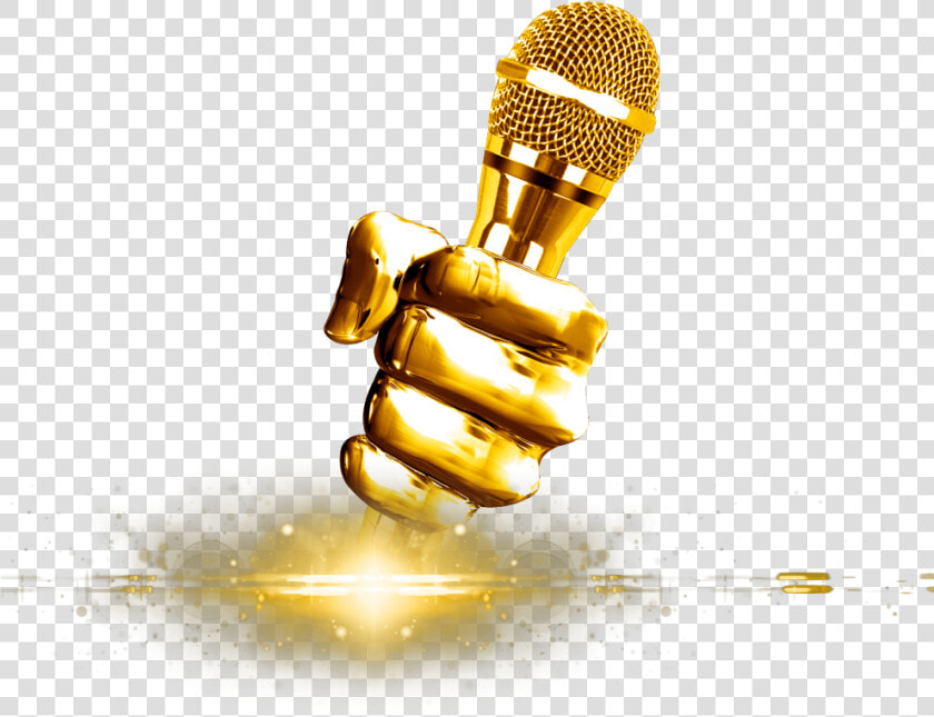 Karaoke   Golden Microphone Transparent Background  HD Png DownloadTransparent PNG