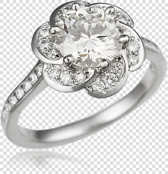 Flower Halo Knot Engagement Ring   Pre engagement Ring  HD Png DownloadTransparent PNG