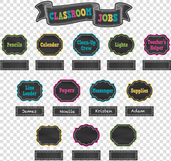 Chalkboard Brights Classroom Jobs Mini Bulletin Board   Chalkboard Brights Classroom Jobs  HD Png DownloadTransparent PNG