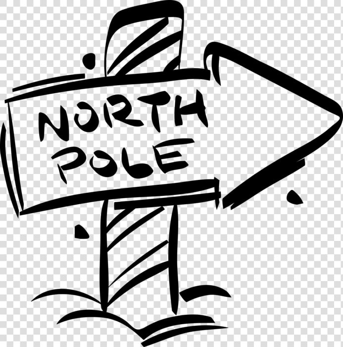 Vector Illustration Of North Pole Sign At Christmas   North Pole Sign Clipart Black And White  HD Png DownloadTransparent PNG