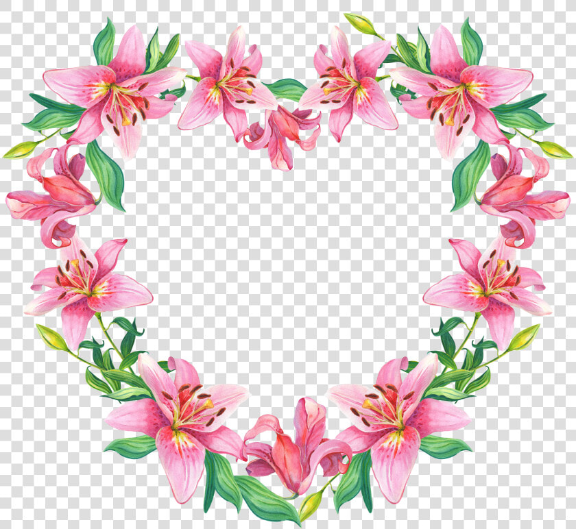 Floral Frame Png   Floral Wreath Heart Shape  Transparent PngTransparent PNG