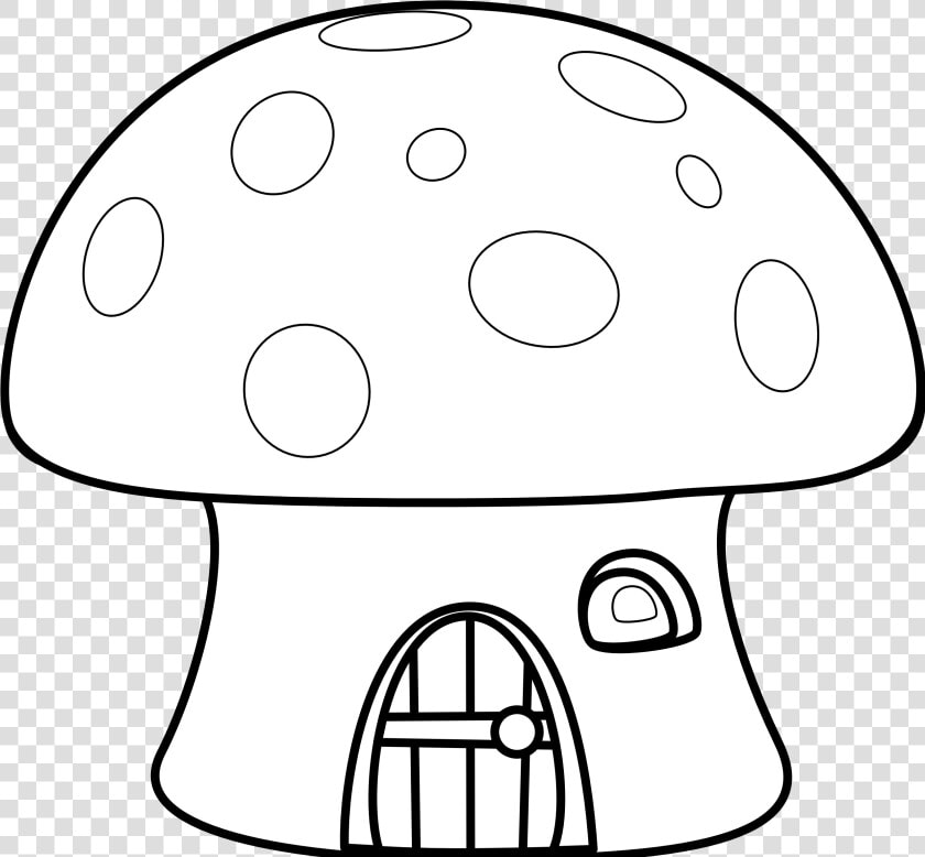 House Black And White House Black White Clipart   Mushroom House Coloring Pages  HD Png DownloadTransparent PNG