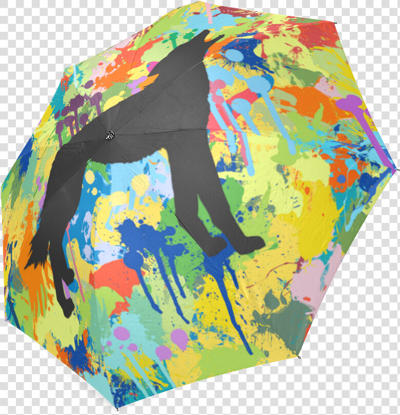 Wolf Colorful Splash Y Background Foldable Umbrella   Visual Arts  HD Png DownloadTransparent PNG