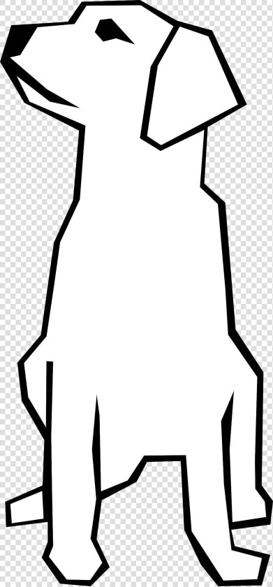 Drawn Dog Straight Line   Line Drawing White On Black Dog  HD Png DownloadTransparent PNG