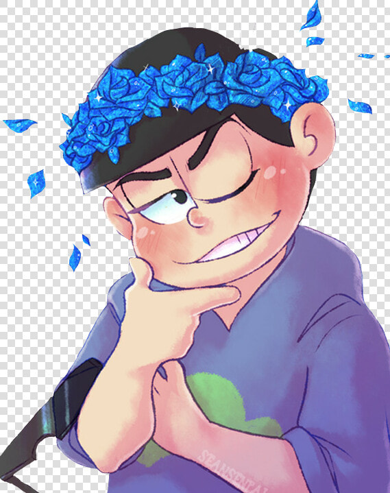   karamatsu  matsuno  osomatsusan  flowercrown  flowers   Cartoon  HD Png DownloadTransparent PNG