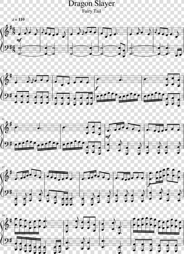 Dragon Slayer Sheet Music 1 Of 3 Pages   16 Beats On Music Sheet  HD Png DownloadTransparent PNG