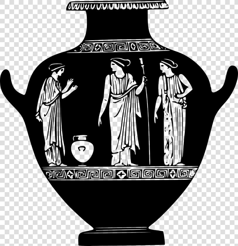 Ancient Greek Pottery Black And White  HD Png DownloadTransparent PNG