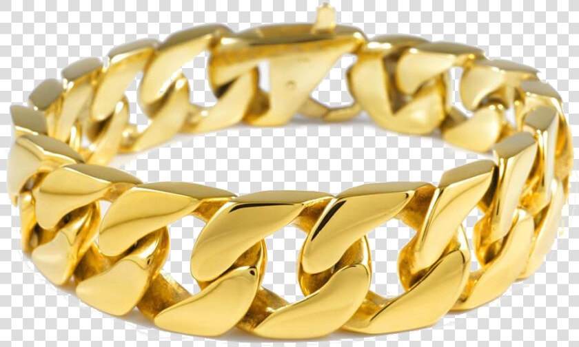 Gold Cuban Chain Bracelet  HD Png DownloadTransparent PNG