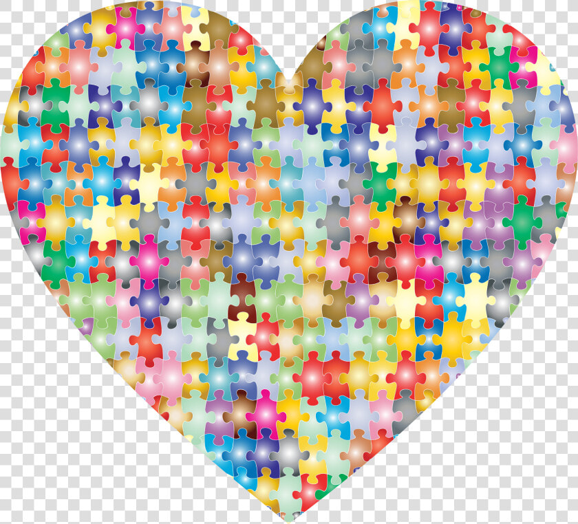 Transparent Volunteers Clipart   Colourful Puzzle Piece Heart  HD Png DownloadTransparent PNG