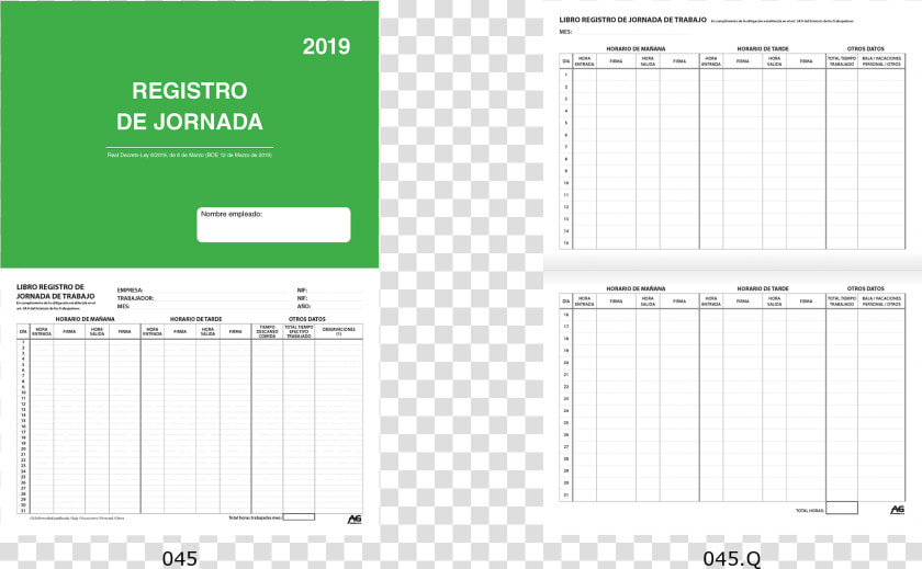 045 Libro Registro Jornada   Libro Registro De Jornada  HD Png DownloadTransparent PNG