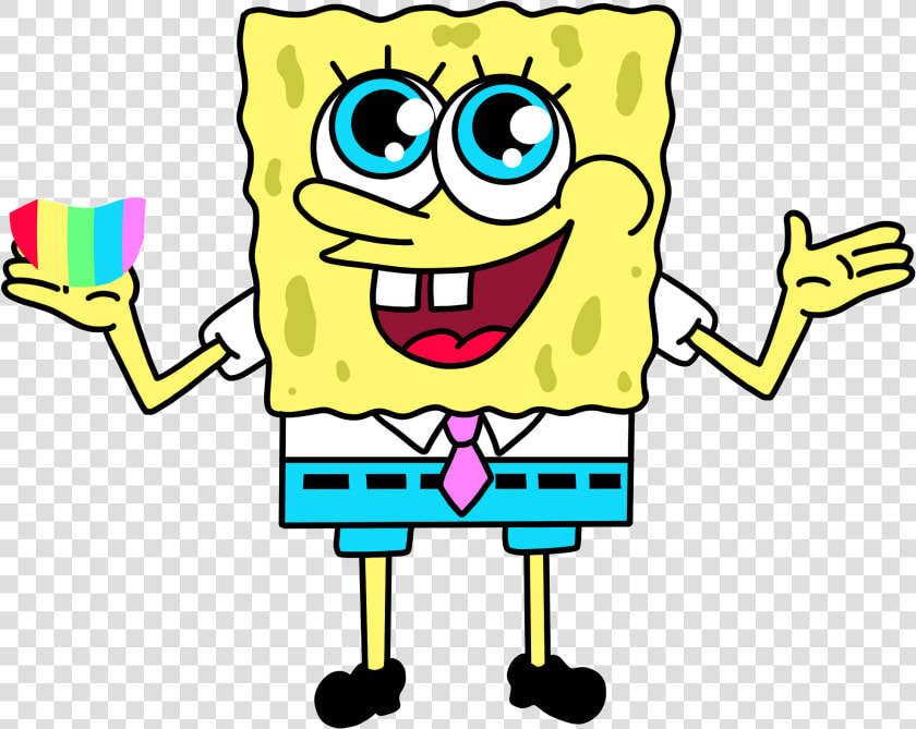 Spongebob Squarepants Rainbow Sticker By Bangerooo   Transparent Spongebob Squarepants Gif  HD Png DownloadTransparent PNG