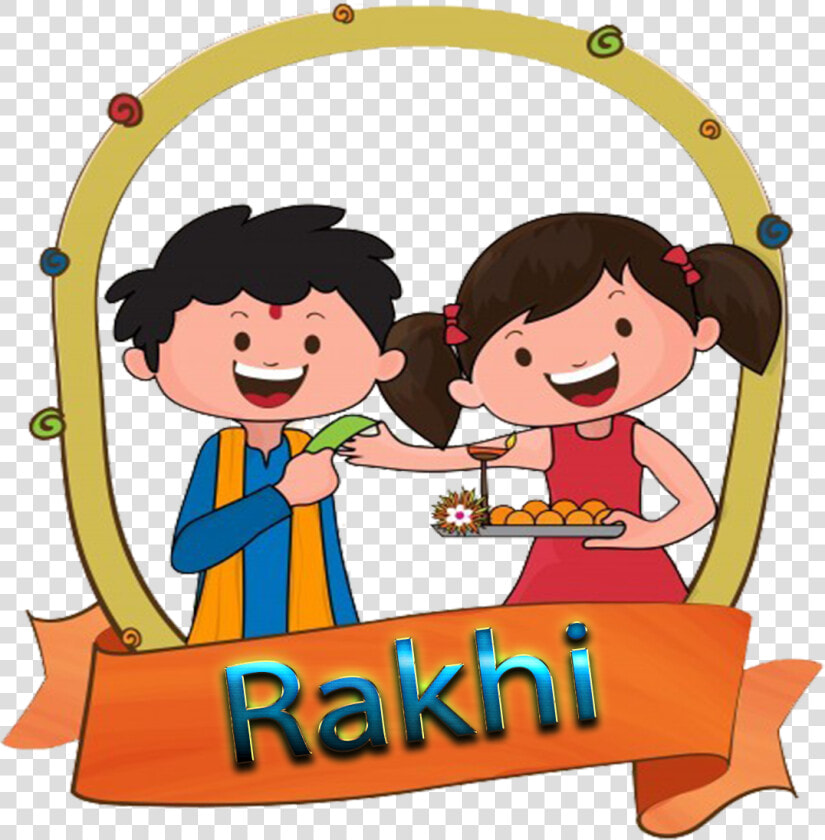 Rakhi Png Free Images   Rakhi Brother And Sister Cartoon  Transparent PngTransparent PNG