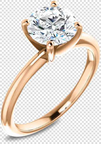 Solitaire Round Engagement Ring In Rose Gold  HD Png DownloadTransparent PNG