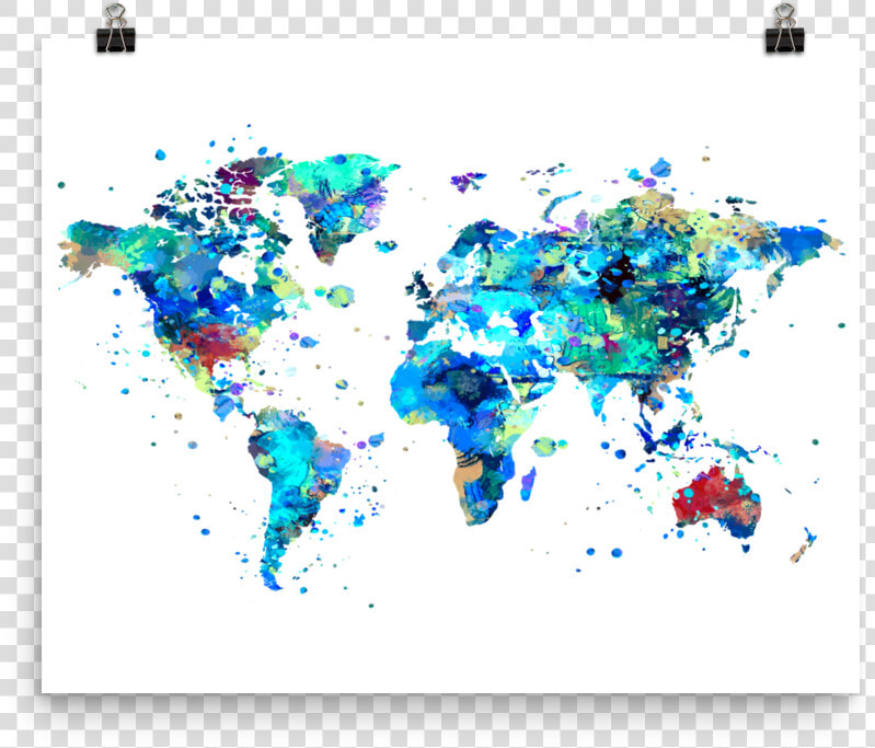 World Map 19   Colorful Art By Sharon Cummings  HD Png DownloadTransparent PNG