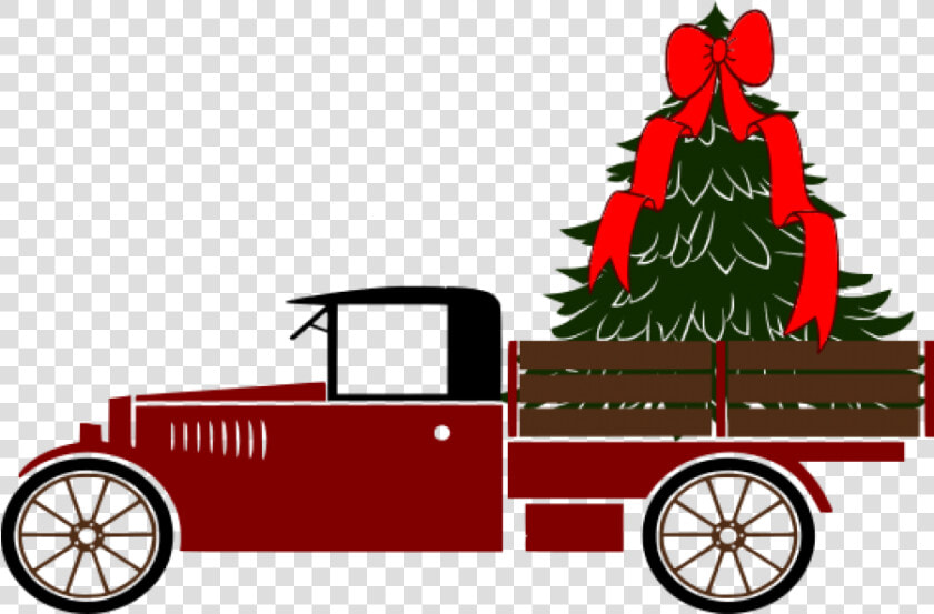 Holiday Vintage Christmas Tree Truck   Old Lorry Icon  HD Png DownloadTransparent PNG