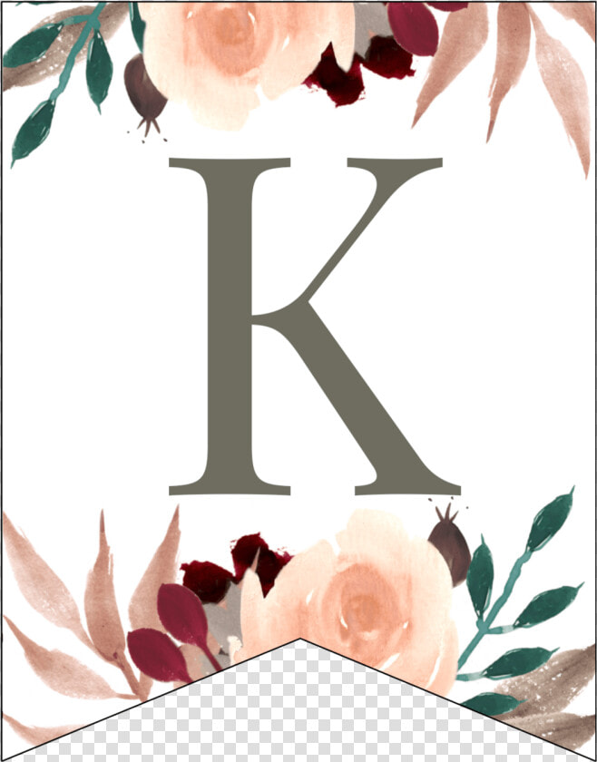 Letter K Penant Flag With Pink  Green  Brown  And Burgandy   Koala Living  HD Png DownloadTransparent PNG