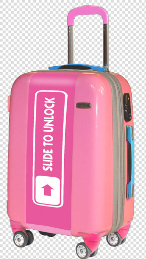 Pink Suitcase Slide To Unlock   Measure Suitcase Size  HD Png DownloadTransparent PNG